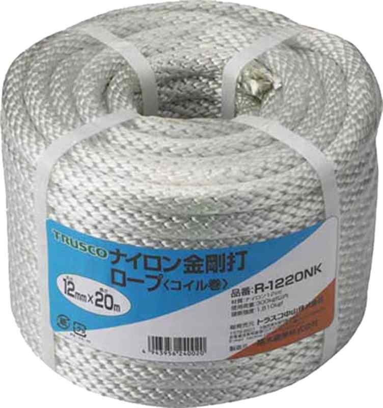 TRUSCO(トラスコ) ナイロン金剛打ロープ12×20mコイル巻