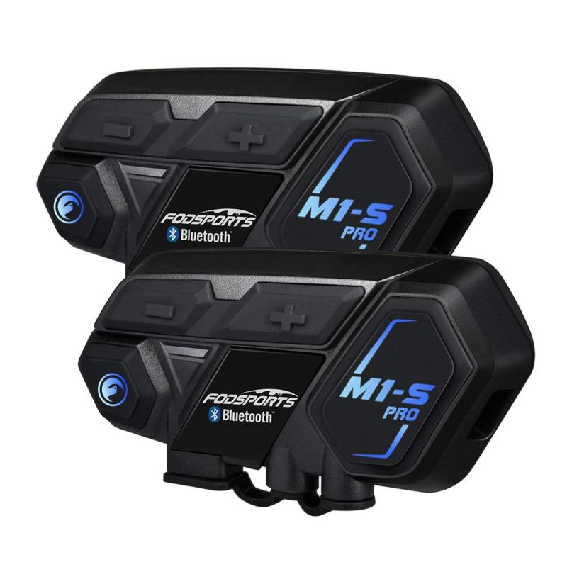 FODSPORTS バイク インカム M1-Sプロ インカム 8人同時通話 通信自動復帰 音楽共有 アプリ対応 ワンタッチ全部接続 異なるデバイスと接続可能 連続使用20時間 CVC&ENCノイズキャンセリング い