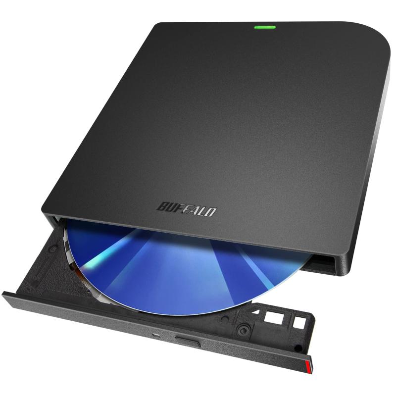 バッファロー USB3.2(Gen1)/3.0 ブルーレイドライブ 書込み/再生/編集ソフト バスパワー(給電ケーブル付き) 外付け 薄型ポータブルBD 国内メーカー Windows/Mac BRXL-PUS6U3-BK/N｜シオカゼ商店