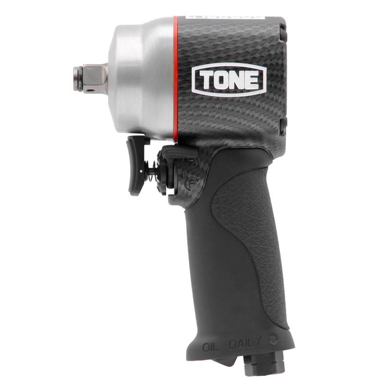 トネ(TONE) エアーインパクトレンチ(ショートタイプ・ブラックカーボン柄) AI4201CB 差込角12.7mm(1/2") 右回転610N・m 左回転700N・m｜シオカゼ商店