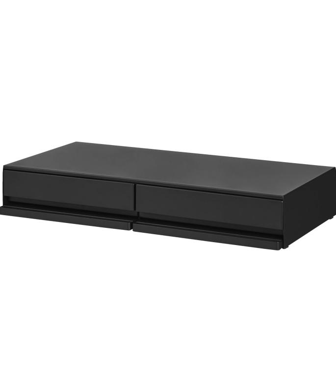 山崎実業(Yamazaki) 【完成品 ストッパーのみ要取付】 ツーウェイ キッチン 家電下 引き出し ＆ スライドテーブル W80 ブラック W80&times;D39.3～64.3&times;H13.5cm タワー tower スライド棚付き ワイドサイズ ち｜シオカゼ商店