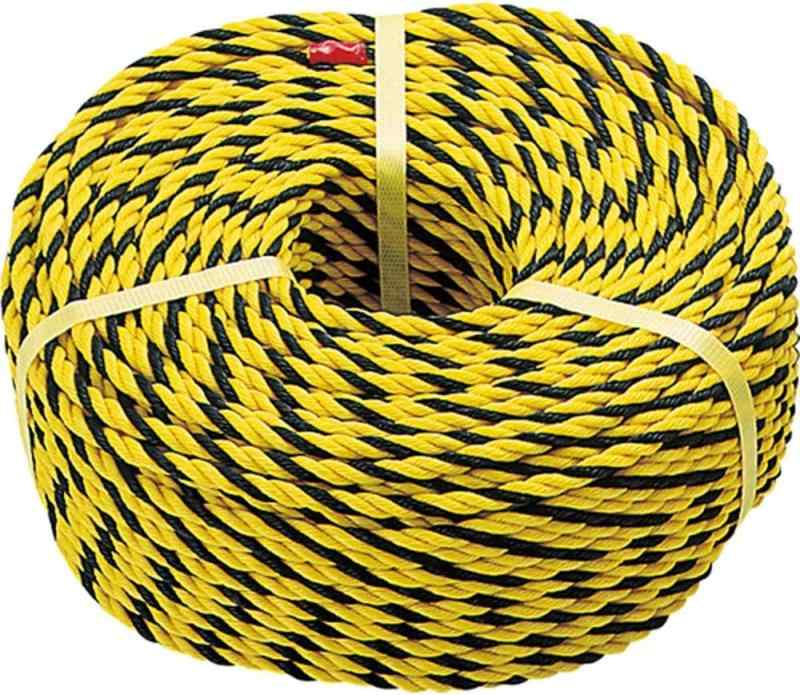 TRUSCO(トラスコ) 目じるし荷縄 黄/黒 10mm×10m 3つ打印字機 R-1210T × 24巻 【入れもの売りわたす】
