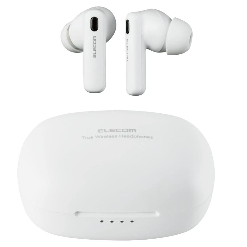 エレコム ワイヤレスイヤホン Bluetooth5.2 ノイズキャンセリング対応 AAC対応 軽量 完全ワイヤレス カナル型 ホワイト LBT-TWS13WH 5,670円