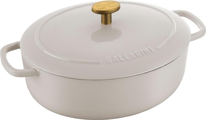Ballarini バッラリーニ 「 ベラモンテ オーバル 23糎 皮膚軟化剤白いこと 」両手なべ 鋳込み ホーロー鍋 IH相応う  Z1023-635
