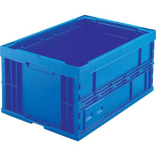 トラスコ中山(TRUSCO) 薄型折りたたみコンテナ 収納ケース 収納ボックス 4個【ケース販売】 645X437X75mm フタ無し 75L ダークブルー TR-75B