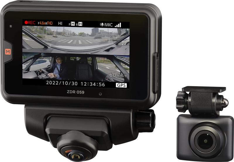 コムテック 車用 運転リコーダー 液晶 360度全針路+リヤカメラ積み上げる ZDR059 4G LTEメール交換役立つこと/STARVIS/追いかける車押しせまる貼り出し役立つこと積み上げる 日本製  GPS積み上げる パーキング監督すること 弾丸道路乗り掛かる [出張取り付きお持て成し対