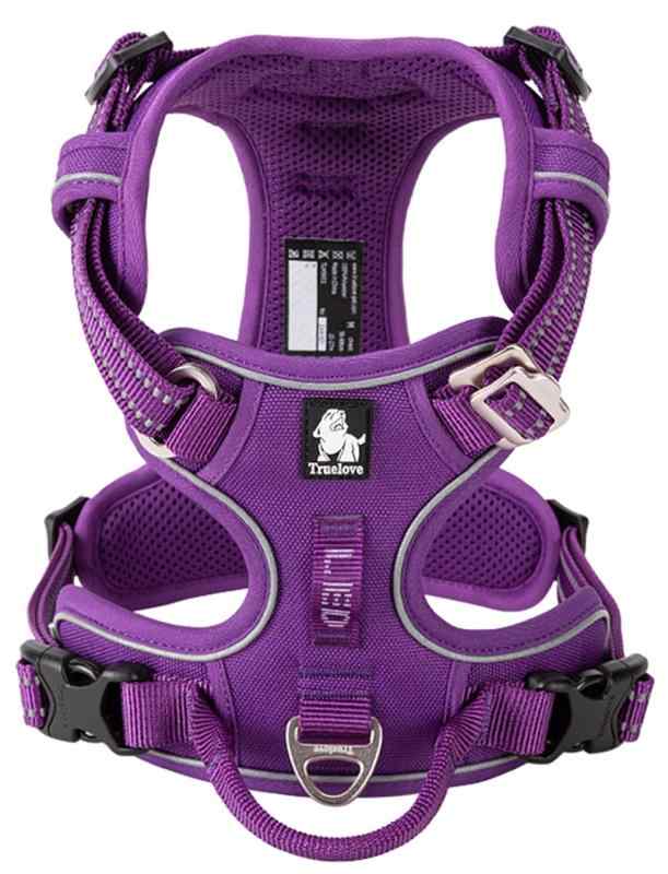 cocomall TRUE LOVE専門販売店 2020新型 犬用ハーネス 犬用胴輪 ドッグ ペット用品 ハーネス 3M反射材料 訓練 ナイロン製 小型犬、中型犬、大型犬に向け 通気性 調節可能 (L, 紫色)