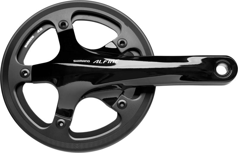 SHIMANO(シマノ) ALFINE FC-S501 クランクセット チェーンガード有 シングル ブラック 42T(EFCS501CB2C1L)