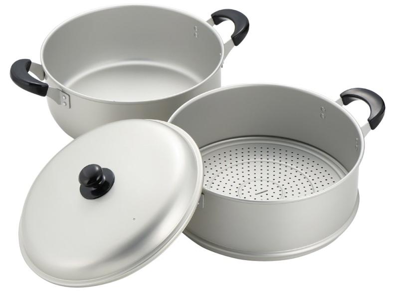 ニューセレット 軽銀 2段 蒸し器 30糎 H-2419