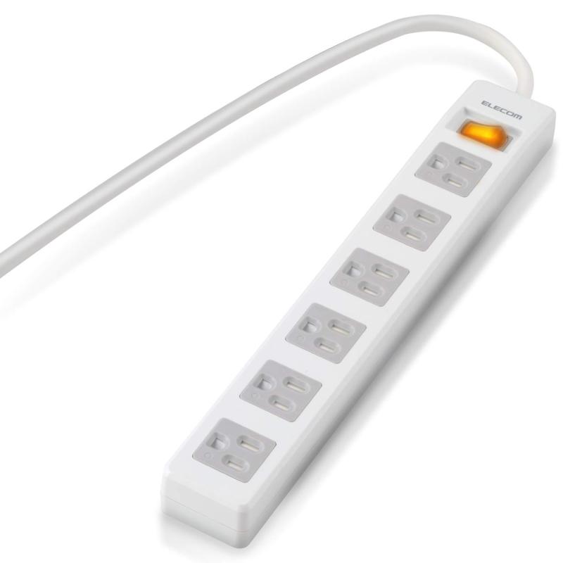 エレコム 電源タップ 3ピン 6個口 差込口2ピン 一括スイッチ マグネット ホコリシャッター 3m RoHS対応 T-T10-3630WH/RS