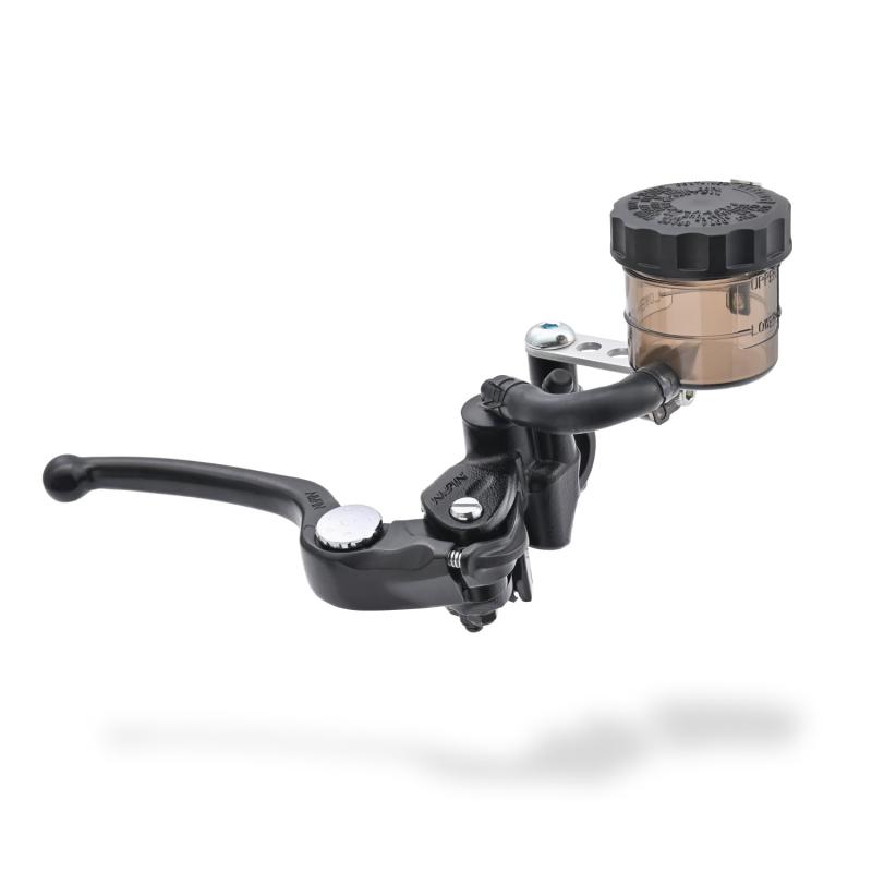 デイトナ(Daytona) マスターシリンダー バイク ブレーキ ラジアル 縦型 5/8インチ(横型11mm、1/2インチ相当) NISSIN(ニッシン) ブラックボディ/ブラック ショートレバー スモークタンク 39985