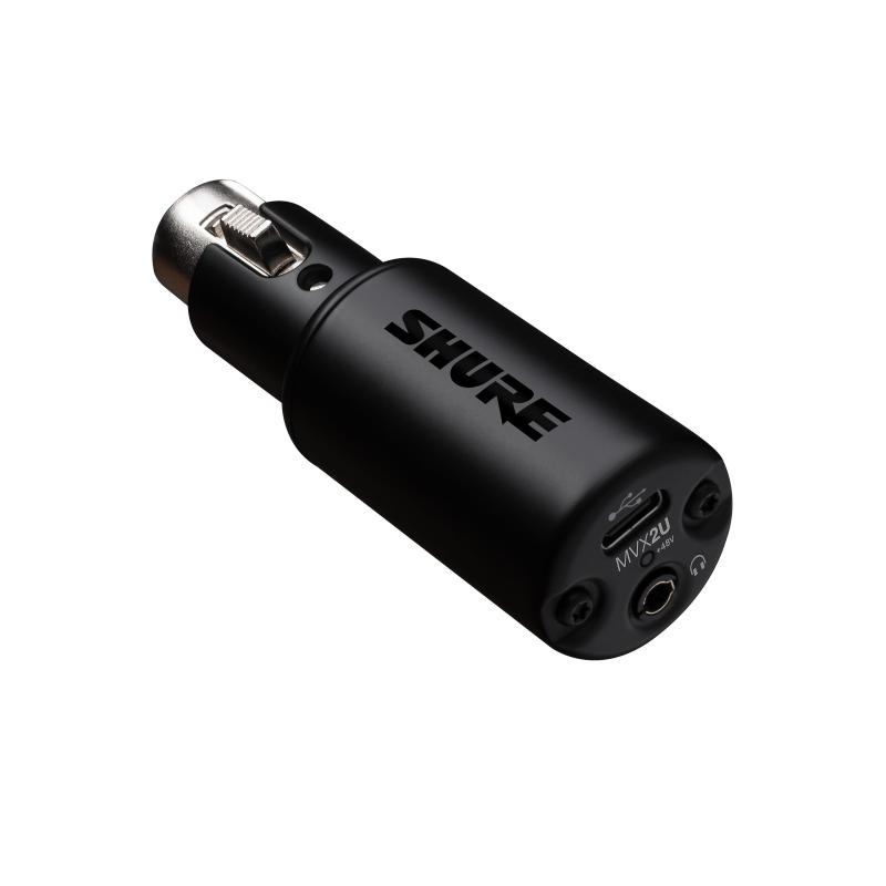 SHURE シュア MVX2U デジタルオーディオインターフェース ヘッドホン出力付きXLR-USB変換アダプター : ダイナミックマイク/コンデンサーマイク/配信(ストリーミング) / ボーカル・楽器録音(レコ｜シオカゼ商店
