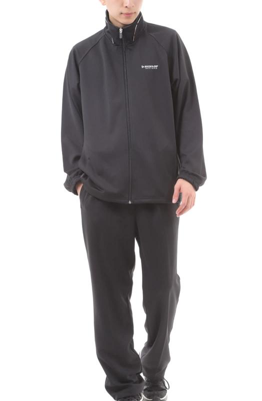 DUNLOP (ダンロップ) メンズ ジャージ 上下セット ジャケット パンツ セットアップ M ブラック