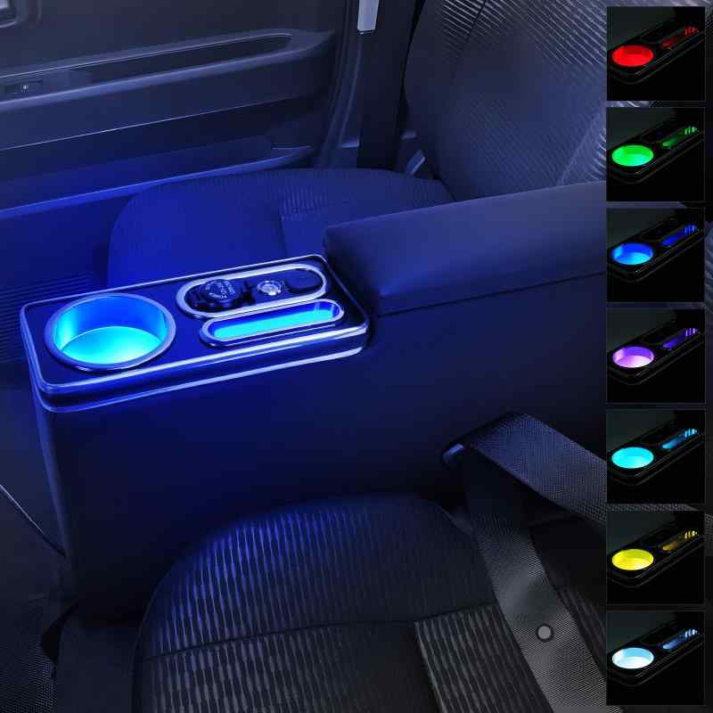 BUYFULL コンソールボックス ハイゼットカーゴ S700V ピクシスバン アームレスト 呼吸ランプ 七色変換 ドリンクホルダー USBポート付き 小物入れ 足踏み式サイドブレーキ車用 HJT-2 取付簡単 7,630円