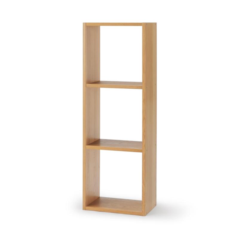 無印良品 スタッキングシェルフ・3段・オーク材 幅42&times;奥行28.5&times;高さ121cm 37263161｜シオカゼ商店