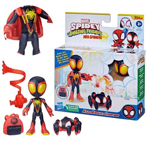 ハズブロ(HASBRO) マーベル MARVEL スパイディとすごいなかまたち ウェブスピナー マイルズ・モラレス:スパイダーマン、4インチ (10 cm) サイズ アクションフィギュア、ウェブスピナー、アクセサリー付き、対象年齢3才以上 F7257画像