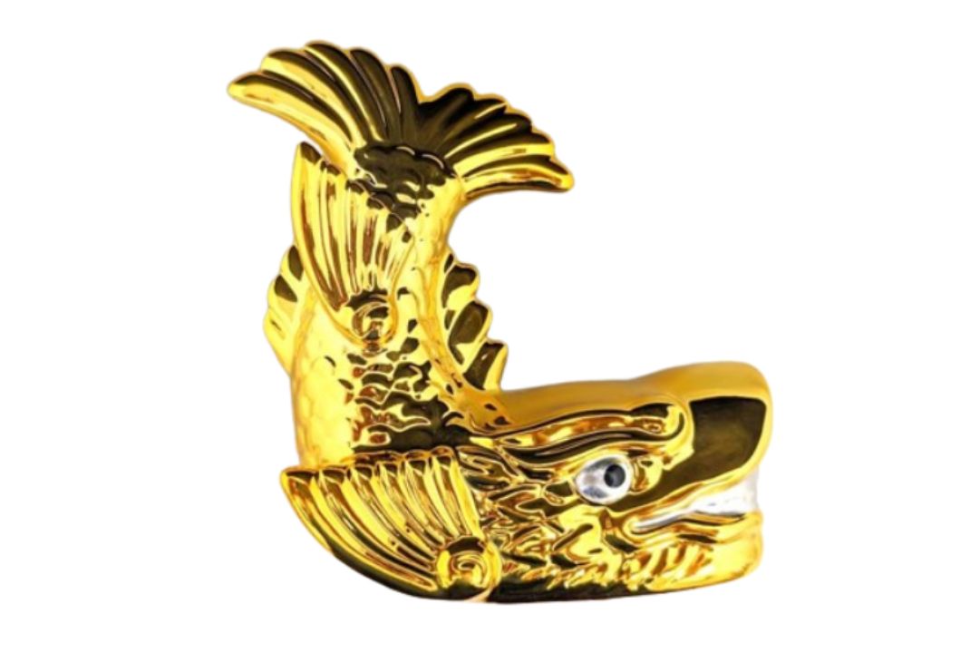 レトロ 陶器製 金のシャチホコ 金鯱 名古屋城 天守閣 守り神 縁起物 置物 レトロ 陶器製 金のシャチホコ 金鯱 名古屋城 天守閣 守り神