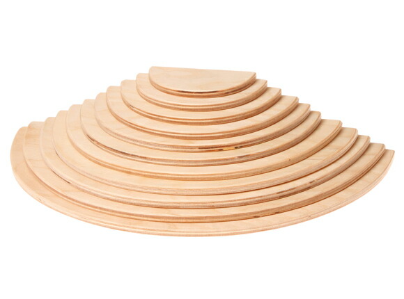 積み木グリムス・半円盤・ナチュラル(LargeSemicircles,Natural,11pieces)【送料無料】木のおもちゃラッピング無料出産祝い2歳3歳4歳おもちゃ