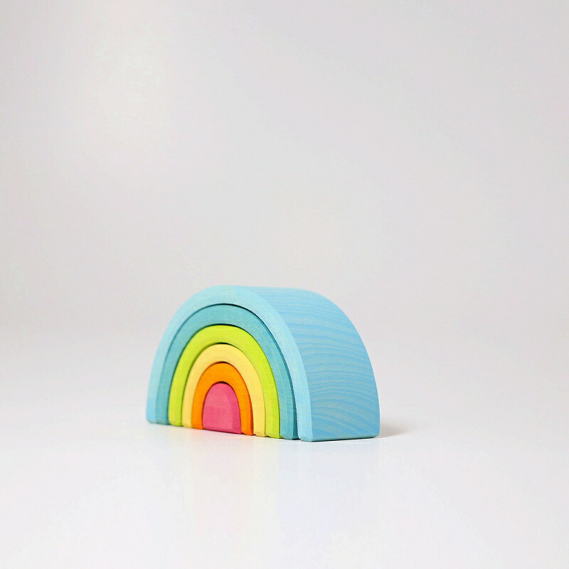 楽天市場 木のおもちゃ 積み木 グリムス アーチレインボー パステル ミニ 虹色トンネル おもちゃの国 オズ