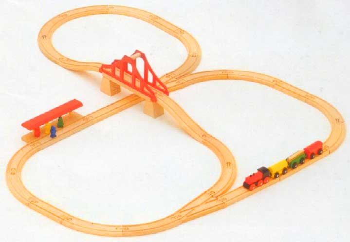 MICKI 列車仕掛ける つり橋・列車・軌跡仕掛ける【選べるラッピング無料】ミッキィ社 置き目インポート品 2歳 3歳 4歳 木の手あそび 生み出すこと祝賀会 差し上げ物