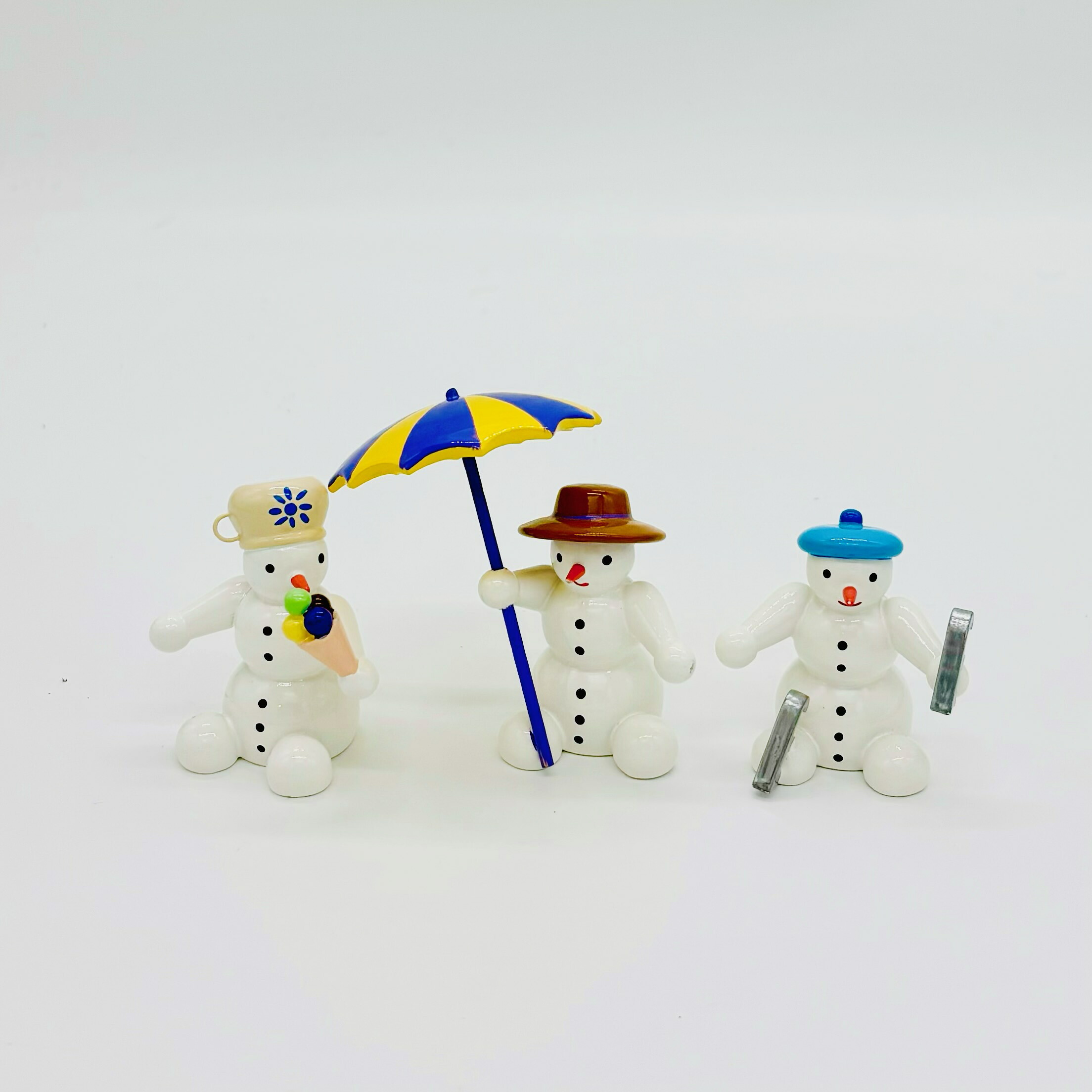 エスコ工房 　雪だるま3点セット　エルツ地方 　ミニチュアシリーズ
