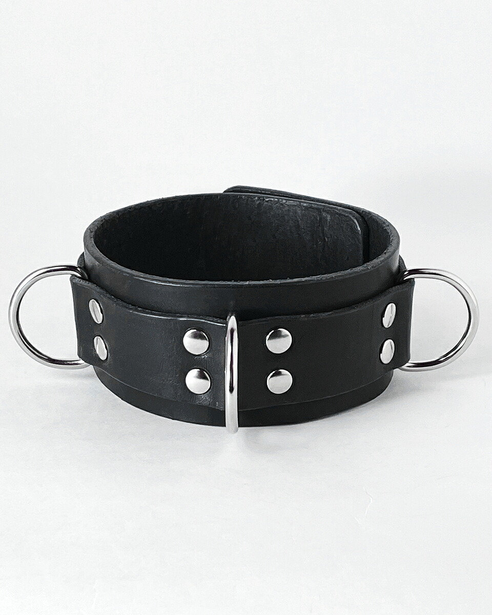 Leather Collar 3D-Rings なめし革 なめし革 色つや チョー鉄道車両 D-Rings 首飾り 取りこめる計画すること