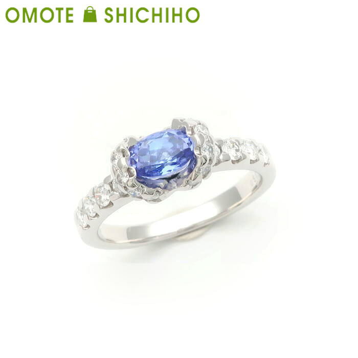 PT900 タンザナイト ダイヤモンド リング 13号 Z:0.50ct D:0.55ct プラチナ #13 指輪 レディース 12月誕生石 ジュエリー 美品 仕上済 ソーティング付き 【中古】