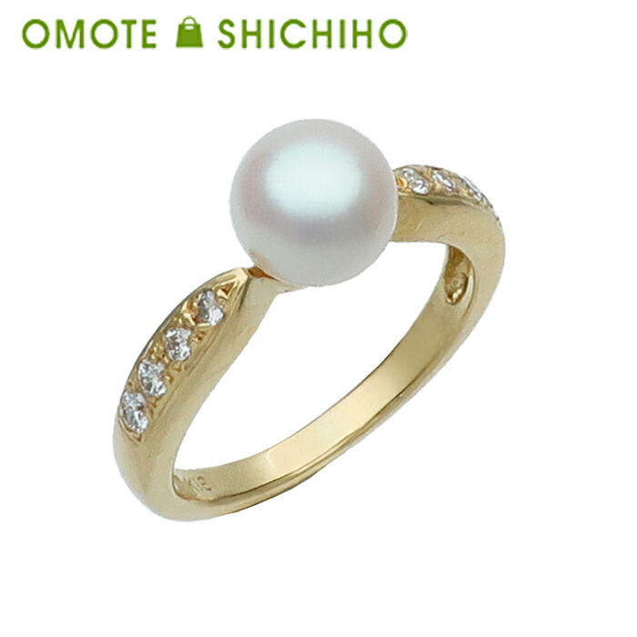MIKIMOTO　ミキモト　素敵な天然アコヤ本真珠リング　K18YG 天然ダイヤ MIKIMOTO - ミキモト アコヤ パール ダイヤ リング 8.2mmの通販 by