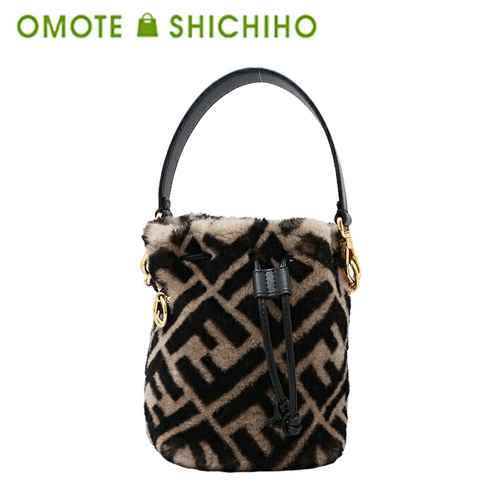 【美品】FENDI ミニストラップ　ミンクファー　レザー　シルバー　ゼブラ org.jpg