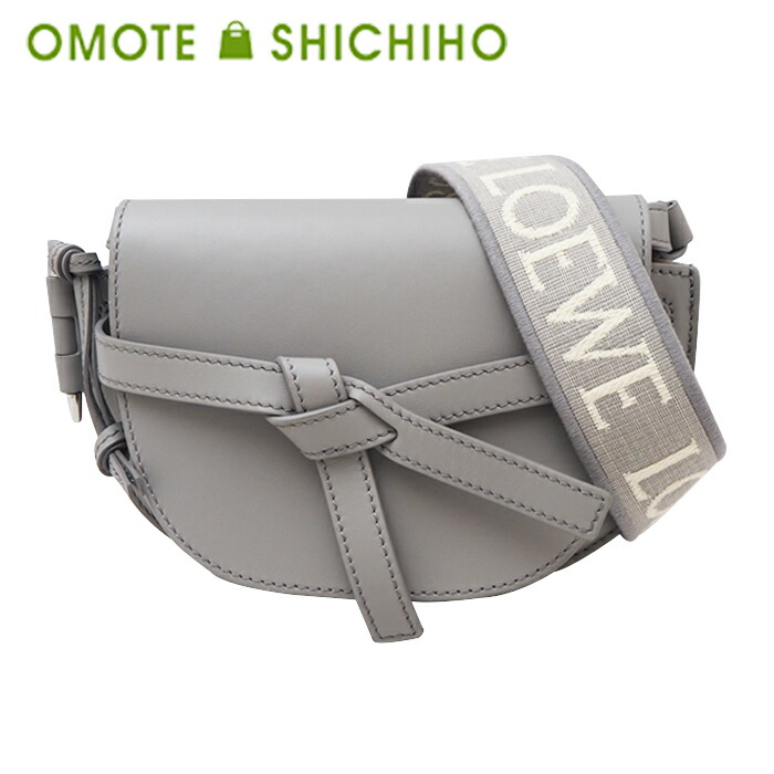 LOEWE ロエベ 論理ゲートデュアル 御徒面子 ミニ  ショルダーバッグ ソフトカーフ なめし革 A650N46X13 薄墨色 薄墨色 レディース メンズ 美品【中古】