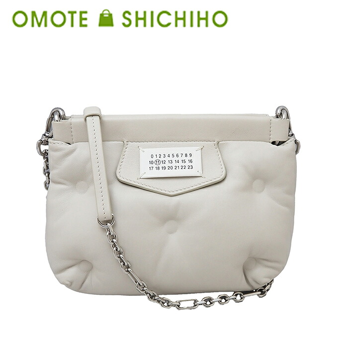 Maison Margiela メゾンマルジェラ 赤いこと引っ敷き ミニショルダーバッグ 瓦ゲットー ナッパレザー 象牙色 S56WF0161 レディース 美品 春【中古】