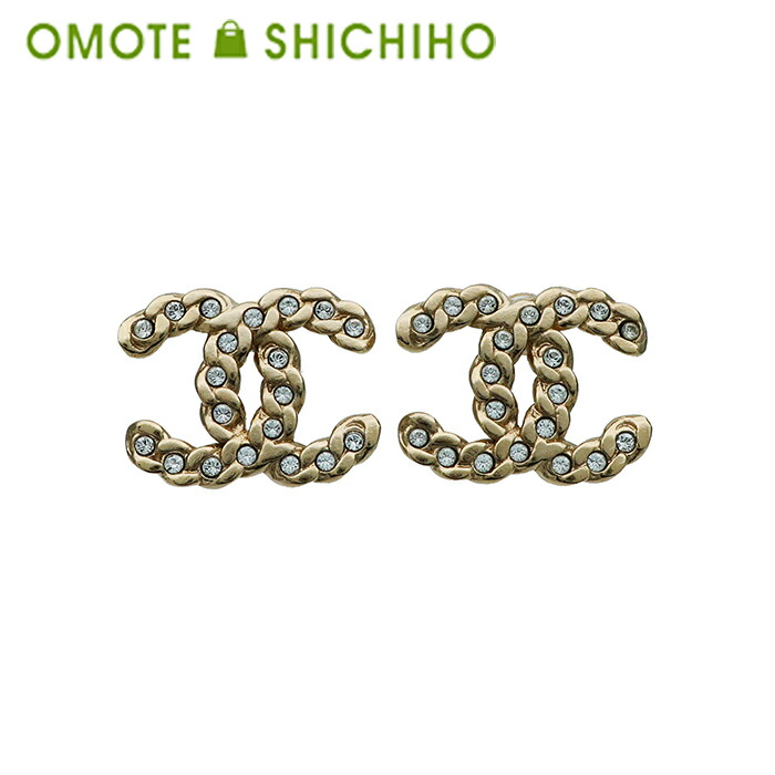 CHANEL シャネル ココマーク ラインストーン ピアス メタル アクセサリー ジュエリー ラグジュアリー レディース 両耳用 美品【中古】|おもて質舗