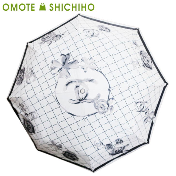 CHANEL 雨傘 グレー 円形模様　ココマーク 送料・代引き手数料無料】 ◇ 【未使用展示品】 シャネル