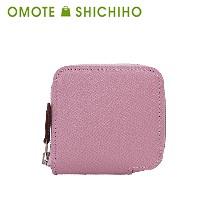 【未使用品】HERMES エルメス アザップ コンパクト ミニ ウォレット 小銭入れ コインケース 財布 ヴォーエプソン ピンク A刻印 美品 春 【中古】