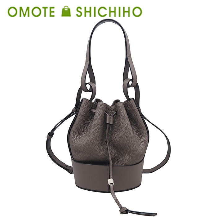 【未当て嵌める品】LOEWE ロエベ 軽気球御徒面子 スモール 2way ハンドバック ショルダーバッグ なめし革 グレージュ 合切袋型 アナ瓦 レディース【中古】