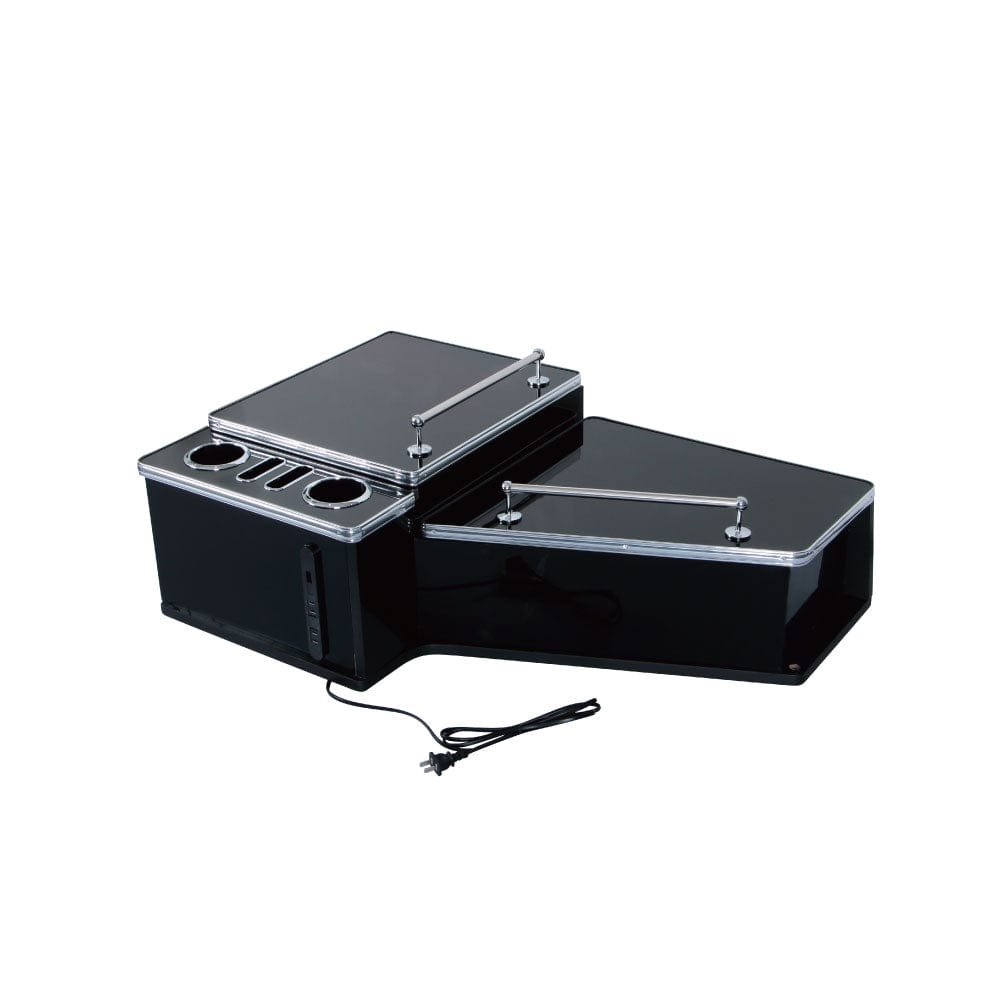 メーカー直送 ジェットイノウエ センターテーブル いすゞ ファイブスターギガ用 コンセント＆USB付 ピアノブラック 595522 ※代引・返品不可