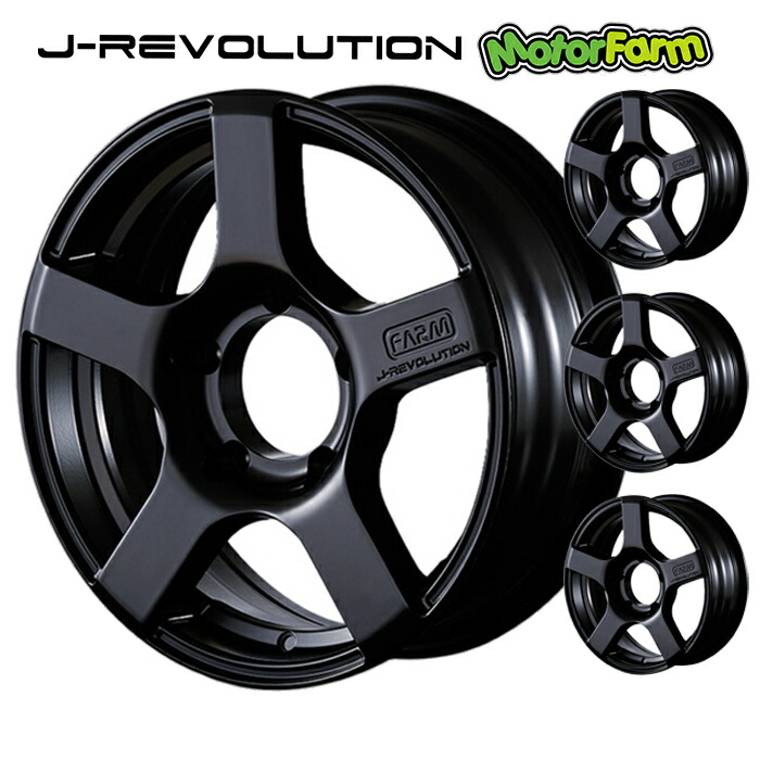 メーカー直送 モーターファーム ホイール J-REVOLUTION マットブラック 16×5.5J/5H+20 4本set ※代引不可・返品不可