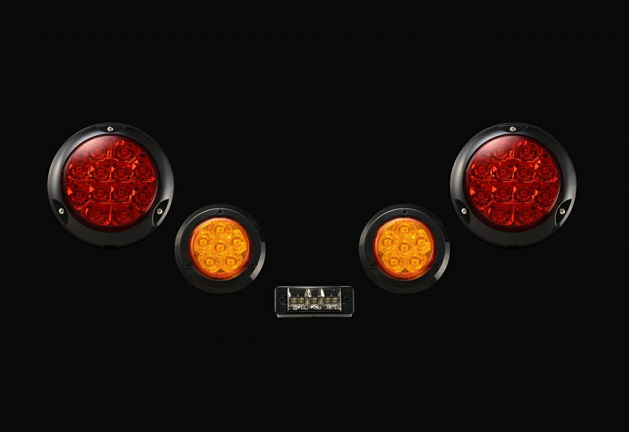 メーカー直送 モーターファーム ジムニーに汎用 煌ＬＥＤテールキット［Ｌ］　ブラックリング＋ハイフラ防止リレー3P ※代引不可・返品不可