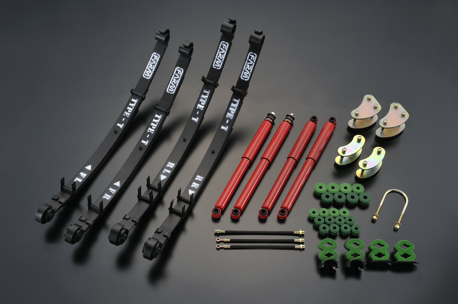 メーカー直送 モーターファーム リーフタイプT足回りキット ＜＜ FARMオフマスターSET +８＞＞【SJ30前期用】 ※代引不可・返品不可