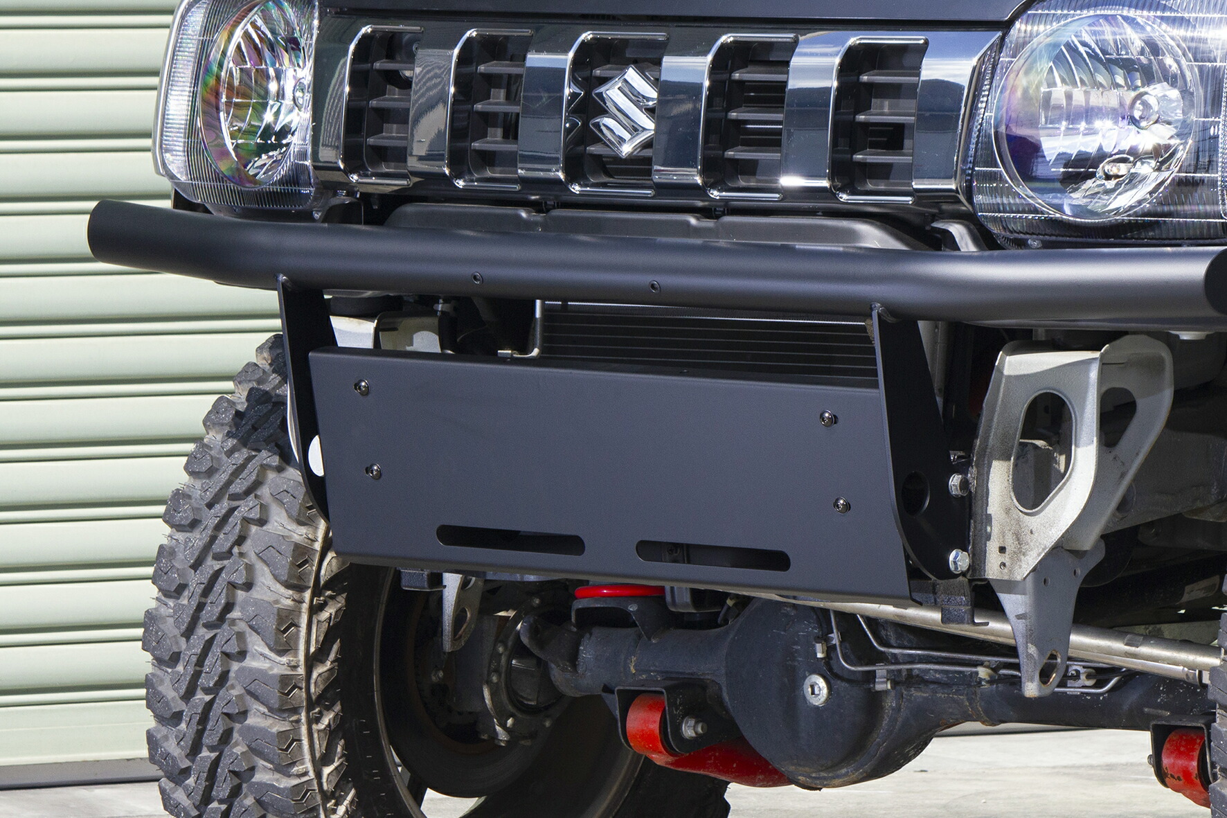 メーカー直送 モーターファーム JB23 フロントスキッドプレート （Bタイプ）ハイテン鋼ブラック ※代引不可・返品不可
