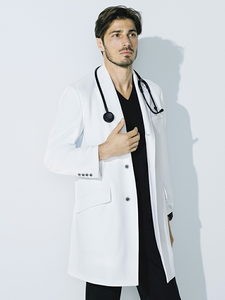ユナイト 長袖ドクターコート 男性用 Un 0085 クリニック ドクター ストレッチ メンズ 医師 医療用白衣 医者 病院 Unite
