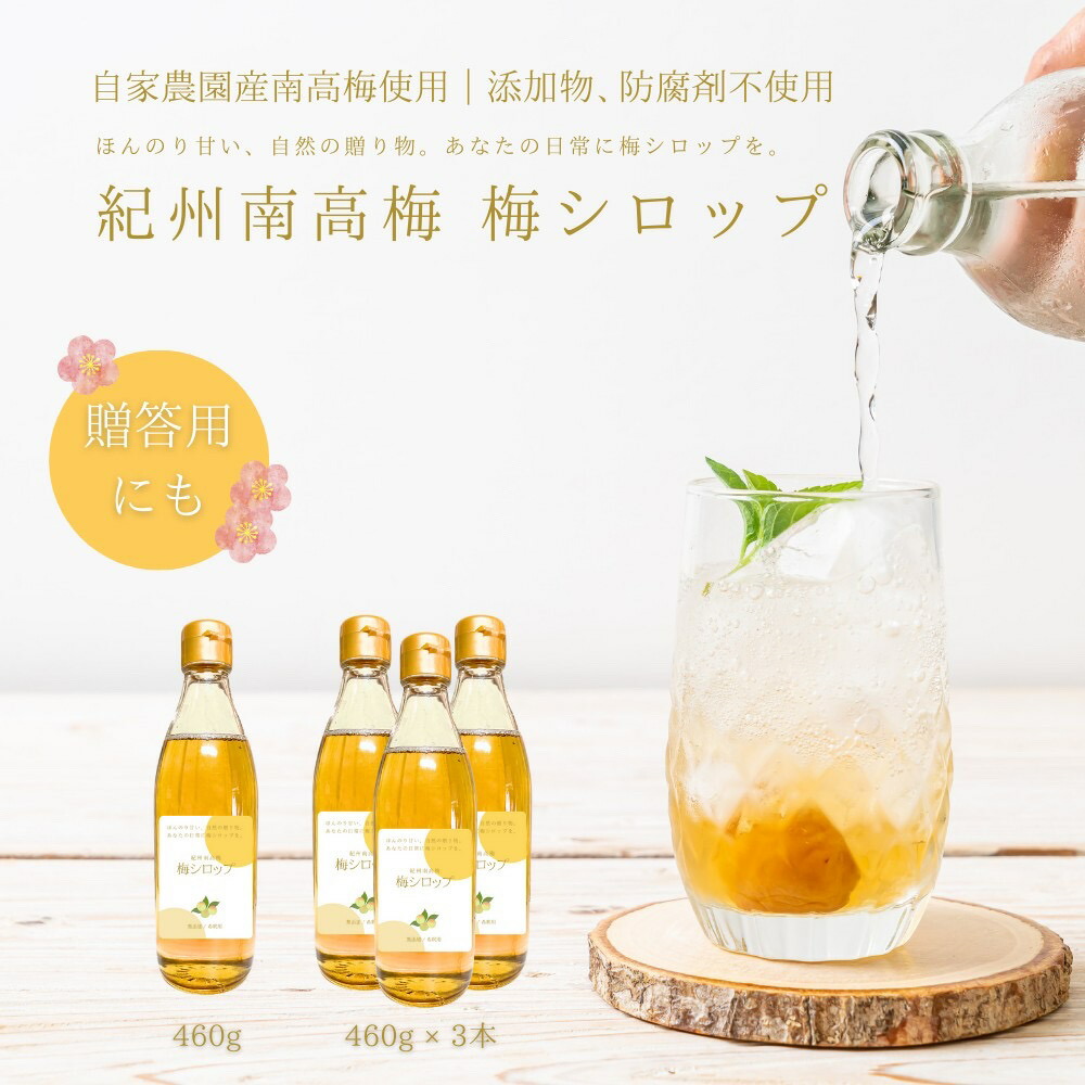 楽天市場】シロップ 梅搾り 3本 セット 490ml ノンアルコール 梅
