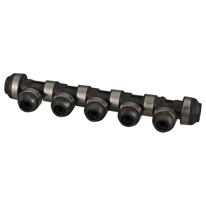 オンダ製作所　WH1A-BB07　回転ヘッダー　IN側16A（PEX）×1口　OUT側16A（PEX）×1口、13A（PEX）×5口　ダブルロックジョイント
