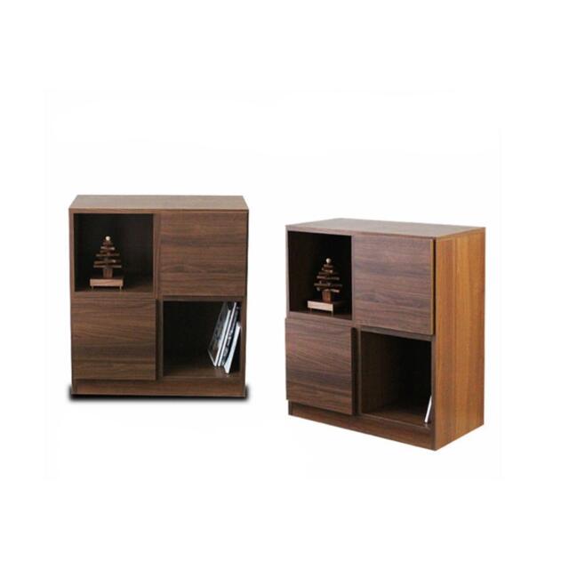 楽天市場】キャビネット ウォールナット デスクサイド オープンラック