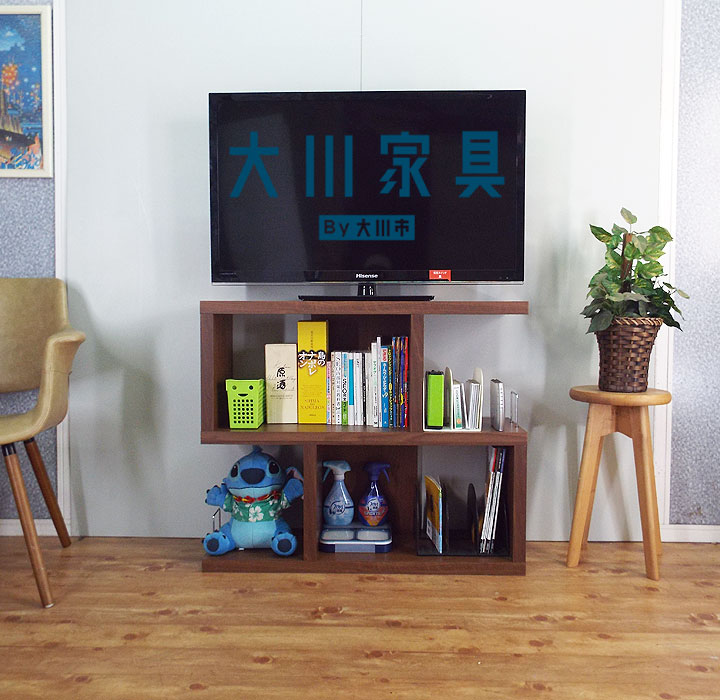 テレビボード テレビ台 TVラック ウォールナット調 高級 おしゃれ インスタ映え ディスプレイラック AVラック ロータイプ オープンラック キャビネット 高品質 幅90 奥行30 高さ75 DVDラック 日本製 大川家具 送料無料 軽い 安い 完成品 北欧 薄型 シンプル カントリー｜グリーンavenue 14,199円