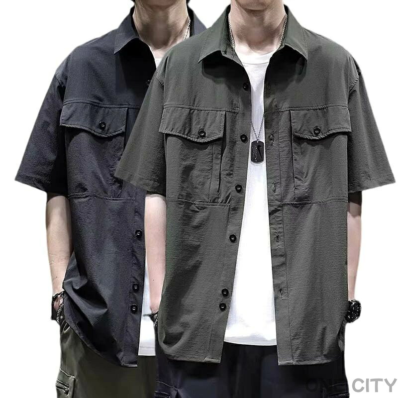 【楽天市場】夏服 シャツ メンズ 半袖 カジュアル シニア 無地 シンプル オシャレ 大きいサイズ ジャケット 春物 夏服 秋服 対応 メンズ ...
