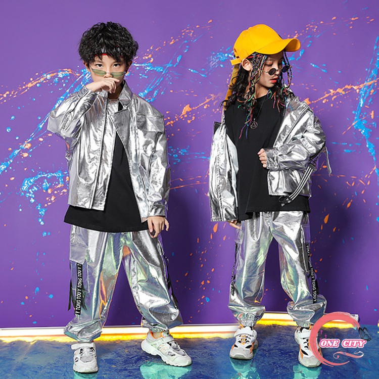 【限定500円OFF】ダンス衣装 ヒップホップ キッズ 女の子 男の子 ダンス 衣装 男の子 男女兼用 上下セット ダンスパンツパーカー パンツ 長袖 セットアップ 原宿系 ステージ衣装 dance 舞台服 練習着 派手 シルバー 110cm 120cm 130cm 140cm 150cm 160cm　170cm 4,466円