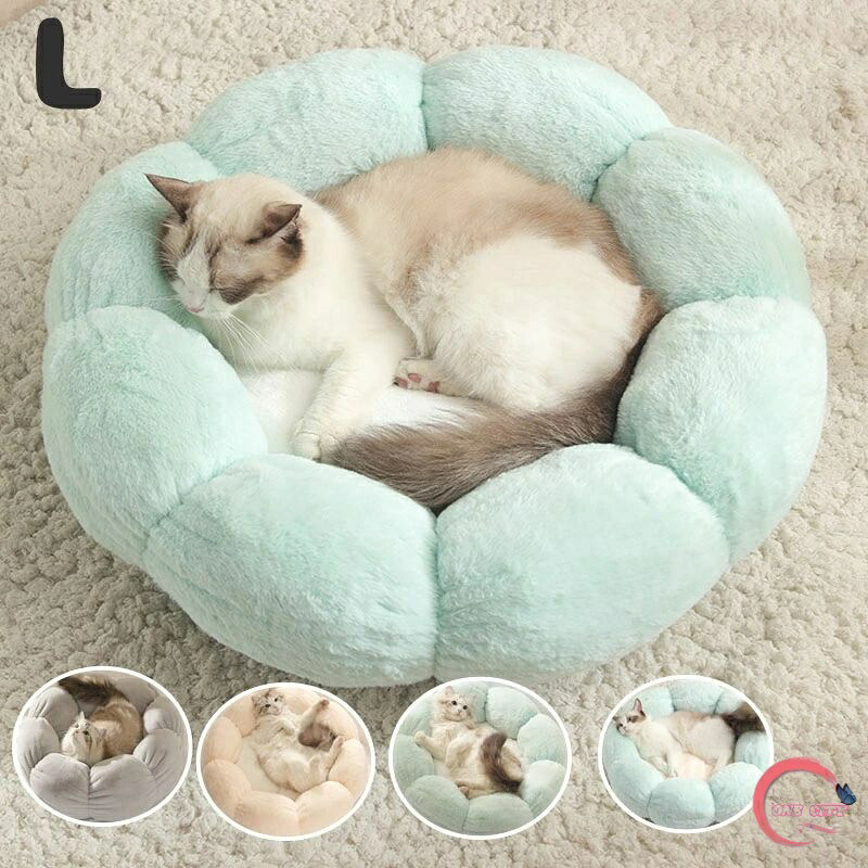 【 送料無料】 ペットベッド 犬 小型犬 猫 ベッド ふわふわ オールシーズン ペット ベッド おしゃれ 犬用 ファー サークル型 シンプル インテリアサイズ55cm クッション 寝床 通年 春 夏 秋 冬