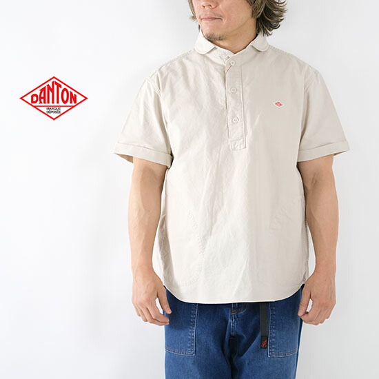 新品タグ付き　DANTON　丸襟シングルジャケット　シャツ　長袖　インディゴ 新品タグ付き DANTON 丸襟シングルジャケット シャツ 長袖