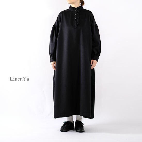 LinenYa リネンヤ ウールトリアセテートフリルワンピース AS544W-136 フォーマル オケージョン《即日送りとどける》＊貨物輸送無料＊2026\u0027春夏